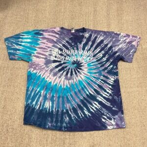 Vintage Well-Behaved Women Seldom Make History Shirt Mens XXL Purple 90s